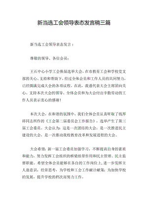 新当选工会领导表态发言稿三篇.docx