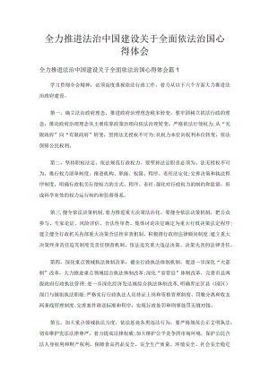 全力推进法治中国建设关于全面依法治国心得体会（精选8篇）.docx