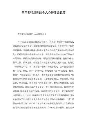 青年老师培训的个人心得体会五篇.docx