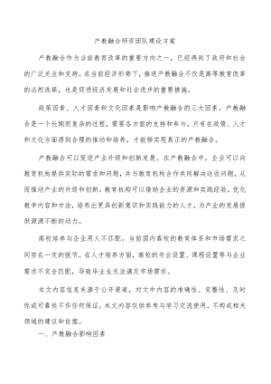 产教融合师资团队建设方案.docx