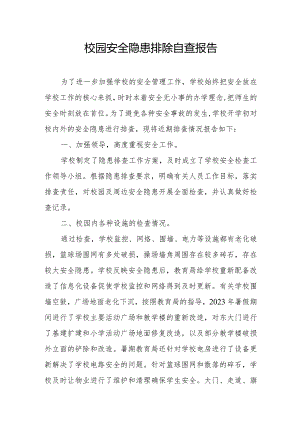 校园安全隐患排除自查报告.docx