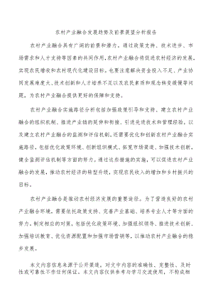 农村产业融合发展趋势及前景展望分析报告.docx