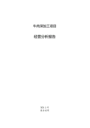 牛肉深加工项目经营分析报告.docx