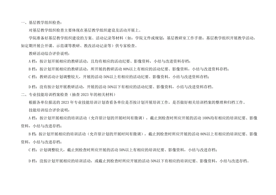 XX科技大学基层教学组织建设及专业技能培训材料检查表（2023年）.docx_第2页