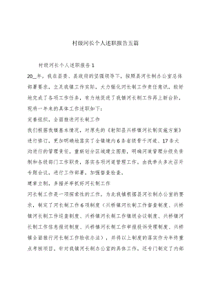 村级河长个人述职报告五篇.docx