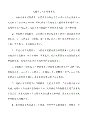 夹板项目财务管理方案.docx