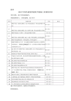 2015年绿色建筑和建筑节能施工质量检查表.docx