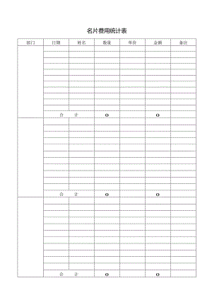 名片费用统计表.docx