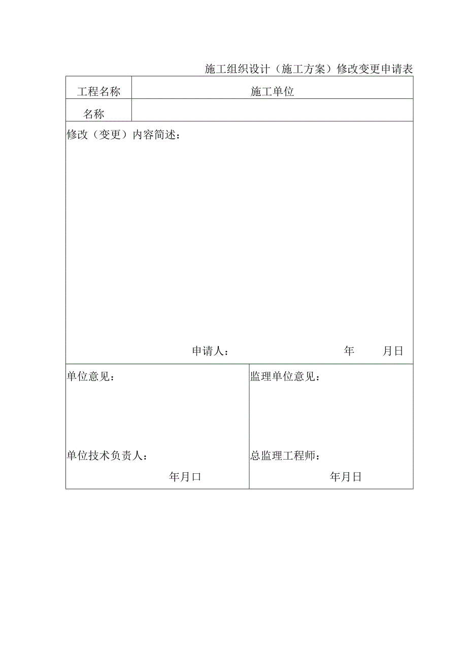 施工组织设计（施工方案）修改变更申请表.docx_第1页