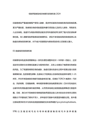 母胎界面感染相关病理与防御机制2024.docx