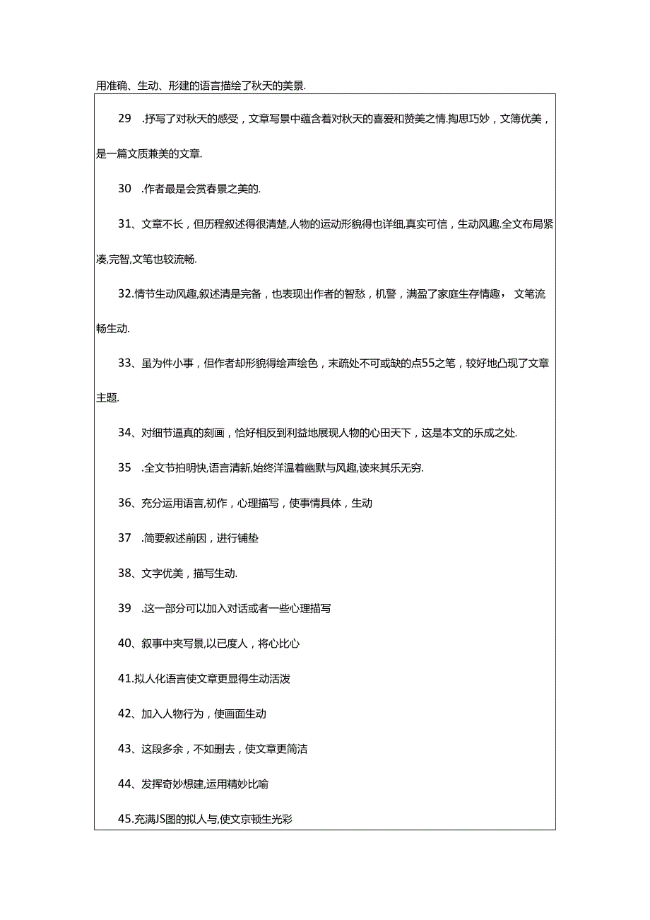 2024年中学生写景作文评语300句.docx_第3页