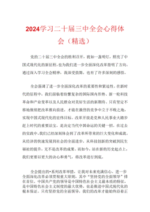 2024学习二十届三中全会心得体会（精选）.docx