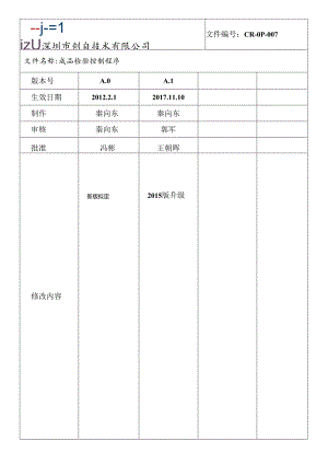 CR-QP-007 成品检验控制程序20230616.docx