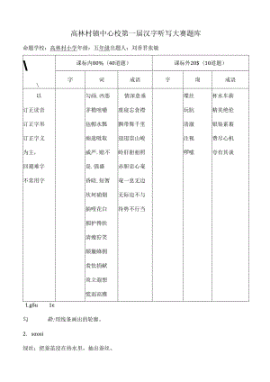 五年级汉字听写大赛试题[1].docx