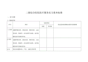 二级综合医院医疗服务能力基本标准word表格版.docx