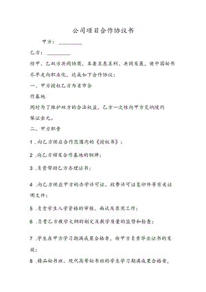 公司项目合作协议书.docx