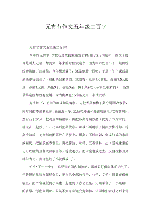 元宵节作文五年级二百字.docx