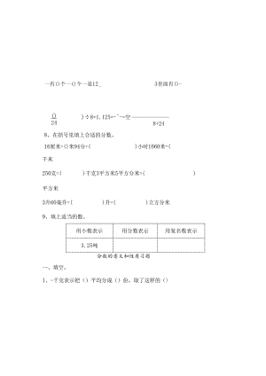 人教版五年级下册分数的意义与性质练习题.docx