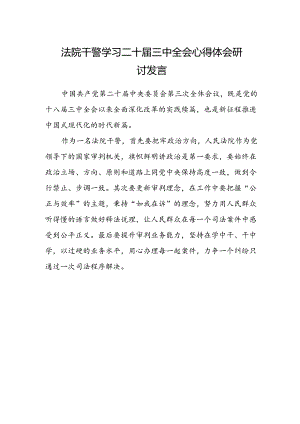 法院干警学习二十届三中全会心得体会研讨发言范文.docx