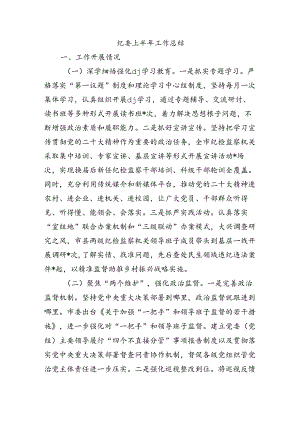 纪委上半年工作总结.docx