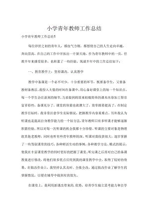 小学青年教师工作总结.docx