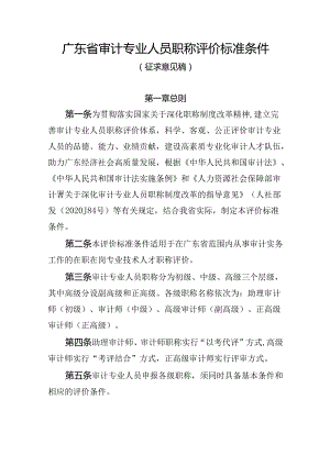 广东省审计专业人员职称评价标准条件.docx