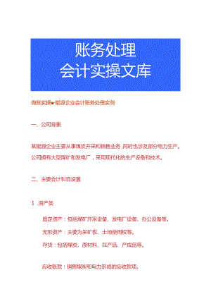 做账实操-能源企业会计账务处理实例.docx