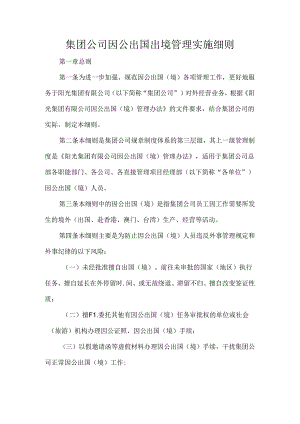 集团公司因公出国出境管理实施细则.docx