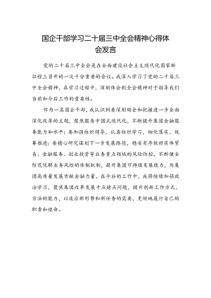 国企干部学习二十届三中全会精神心得体会发言.docx