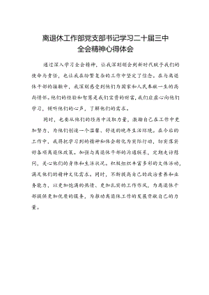 离退休工作部党支部书记学习二十届三中全会精神心得体会.docx