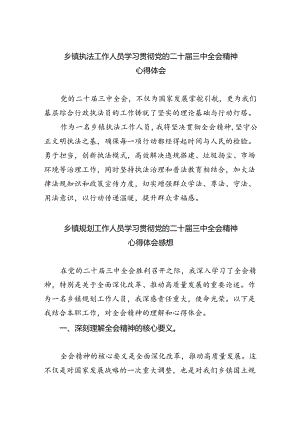 （9篇）乡镇执法工作人员学习贯彻党的二十届三中全会精神心得体会范文.docx