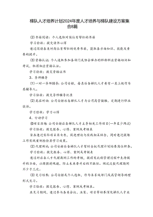 梯队人才培养计划2024年度人才培养与梯队建设方案集合8篇.docx