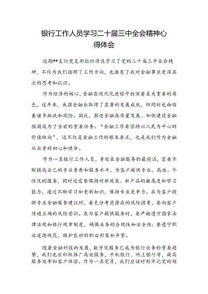 银行工作人员学习二十届三中全会精神心得体会.docx