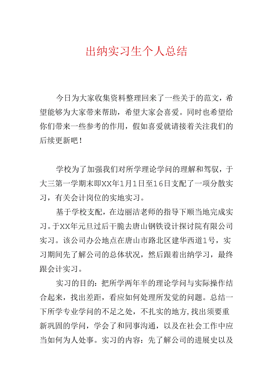 出纳实习生个人总结.docx_第1页