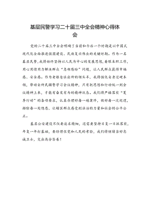 基层民警学习二十届三中全会精神心得体会范文.docx