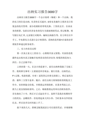 出纳实习报告3000字.docx