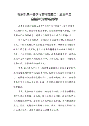 检察机关干警学习贯彻党的二十届三中全会精神心得体会感想.docx