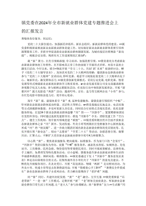 镇党委在2024年全市新就业群体党建专题推进会上的汇报发言.docx