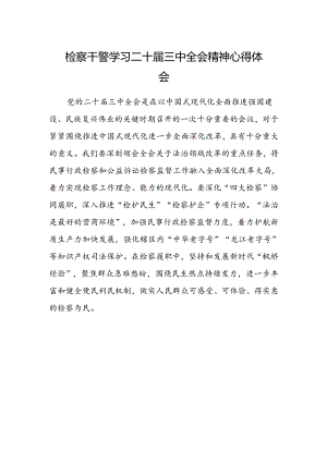 检察干警学习二十届三中全会精神心得体会精选.docx