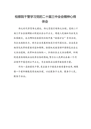 检察院干警学习党的二十届三中全会精神心得体会.docx