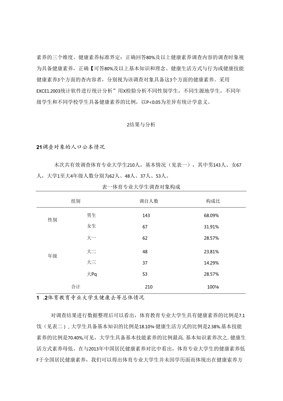 苏北地区高校体育教育专业学生健康素养现状研究 论文.docx_第2页