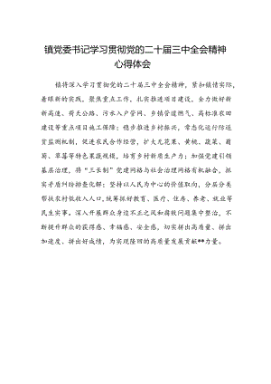 镇党委书记学习贯彻党的二十届三中全会精神心得体会范文.docx