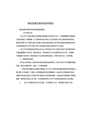 推动发展方面存在的问题及整改措施.docx