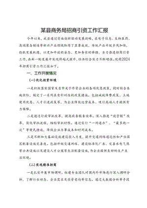 某县商务局招商引资工作汇报.docx