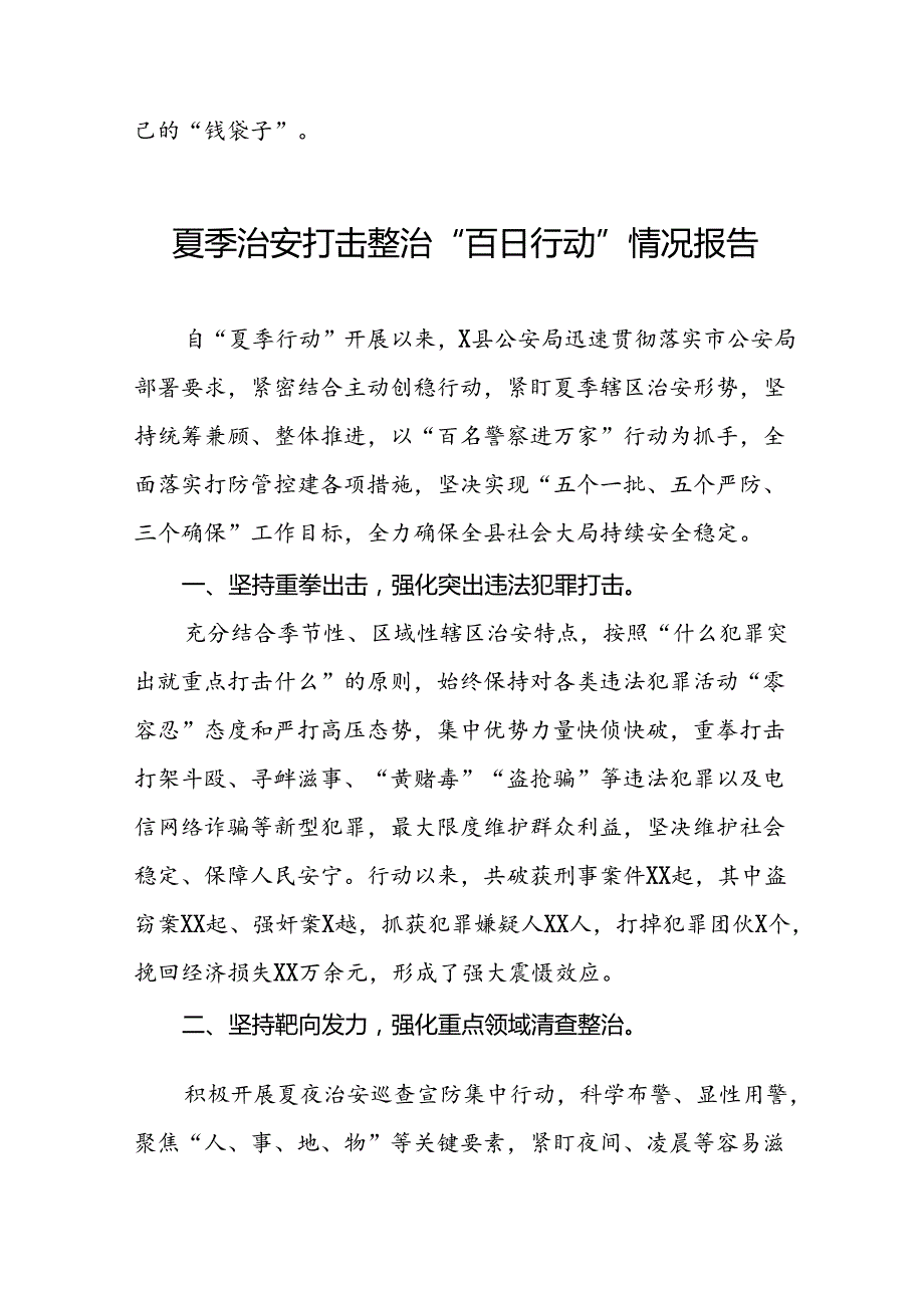 县公安2024年推进夏季治安打击整治行动工作汇报19篇.docx_第3页