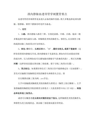 颈内静脉血透导管穿刺置管要点.docx