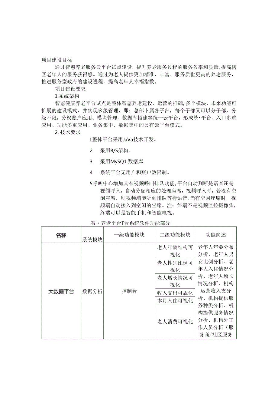 河南省智慧养老服务平台试点建设项目采购需求.docx_第1页