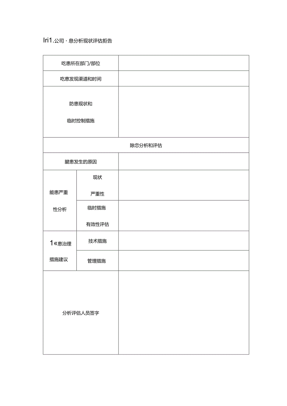 有限公司隐患分析和现状评估报告.docx_第1页