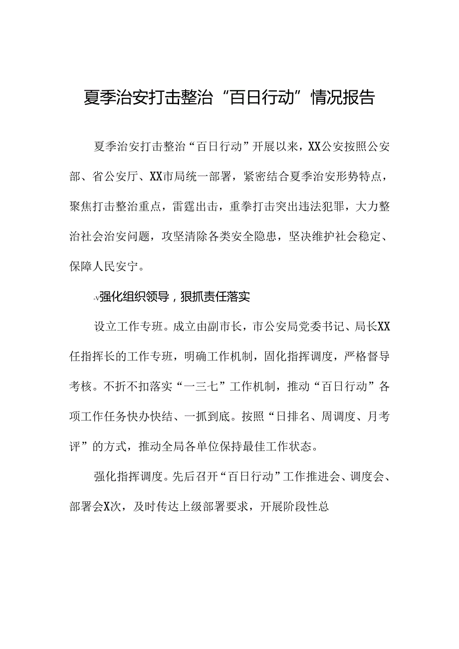 2024年夏季治安打击整治行动总结汇报(十一篇).docx_第1页