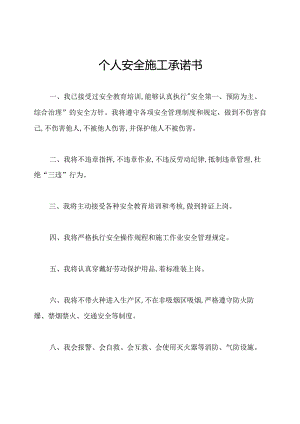 个人安全施工承诺书.docx